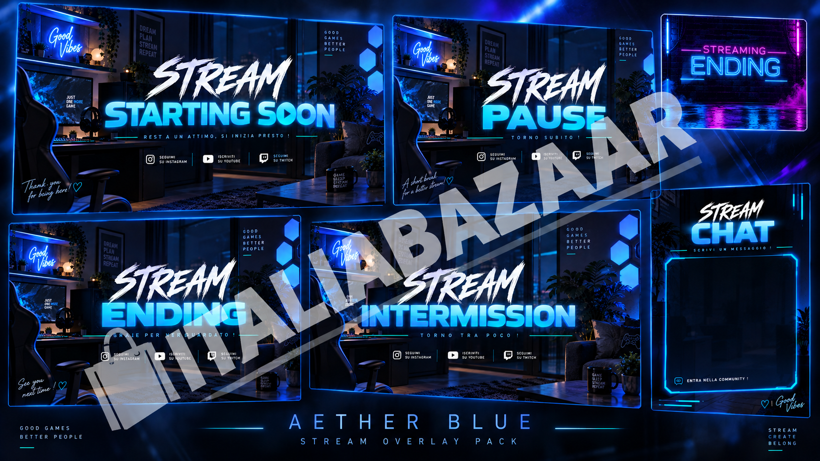 Aether Blue Stream Overlay Pack